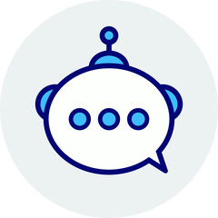 Chatbot icon, line chat bot, AI dialog assistant, app support symbol vector design. Great for mobile app, web design, etc.
