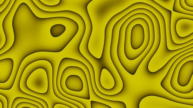 Two Abstract Lines Of Yellow And Black Mixing In Two Colors