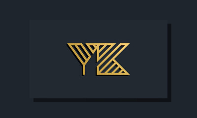 Elegant line art initial letter YK logo.