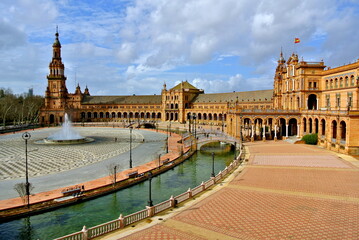 Fototapeta na wymiar Plaza de Espana in Seville city, capital of Andalusia region, Spain 