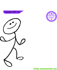 Stick men, people pictogram, stick figures, doodle sketches drawn with different posture, stickman icons. Funny cute characters for a presentation, website or info graphics design. 

