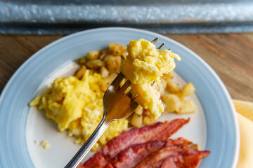 Scrambled Eggs Bacon Potatoes