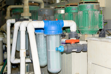 water treatment filters mounted on an industrial machine
