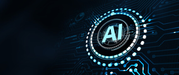 AI Learning and Artificial Intelligence Concept. Business, modern technology, internet and networking concept.