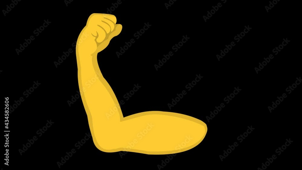 Poster loop animation of a bicep straining with a transparent background
