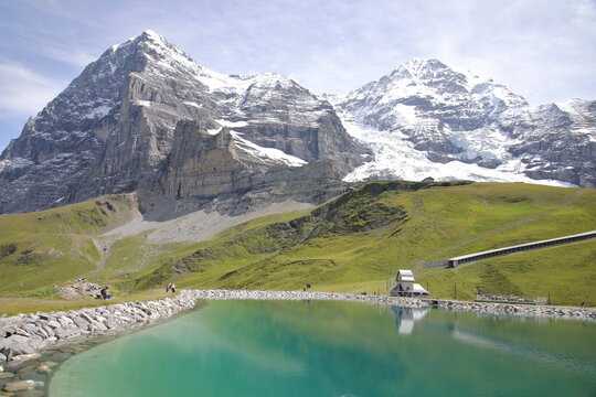 View of Fallbodensee from Eiger Trail, Switzerland