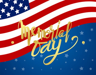 Happy Memorial Day greeting card. Vector illustration