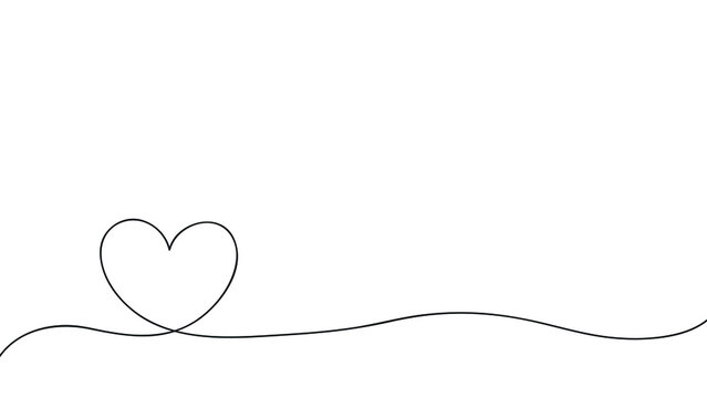 Line art heart vector illustration isolated on white background. Continuous one line heart drawing. Heart Vector illustration. Concept for wall art, logo, card, banner, poster flyer