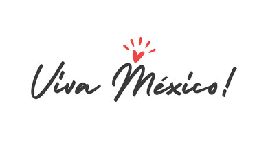 Fototapeta na wymiar Viva Mexico, traditional mexican phrase, lettering vector illustration. Hand drawn style handwritten text.
