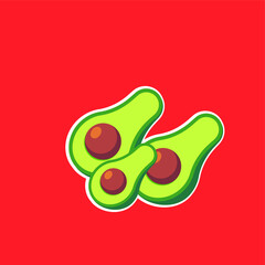 avocado fruit illutration