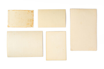 Old photo frame. Vintage paper. Retro card. Back of an old photo