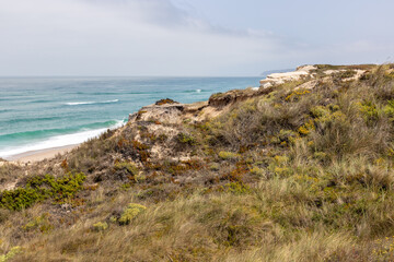 Fototapeta na wymiar Dunes at Praia D´El Rey beach, Praia de Covões, Óbidos, Portugal, Europe, Atlantic, 