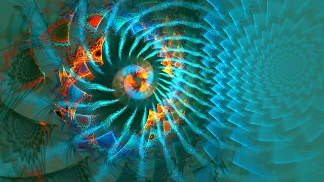 Fractal loop background with abstract shapes. High detailed loop