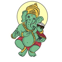 emblem depicting an Indian god Ganesha