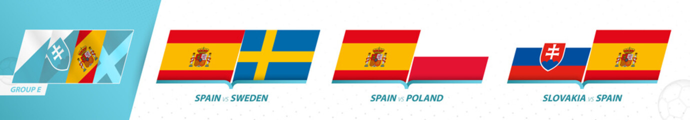 Spain football team games in group A of football European tournament 2020-21.