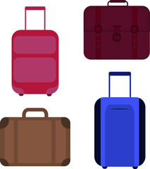 Set of travel bags in vector