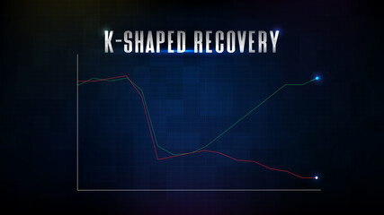 abstract background of Charts k-shaped recovery economics