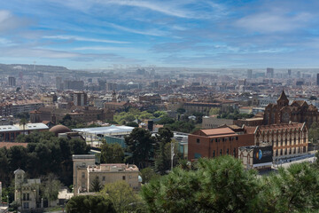 The city of Barcelona from the mountain