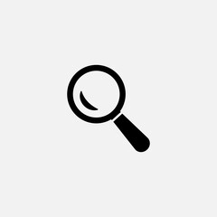 Magnifying glass of black color. Vector search icon on white background