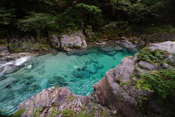 Fototapeta na wymiar Japan's best mountain stream landscape