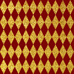 Red and yellow bright circus background. Colorful grunge backdrop fur and gold glitter
