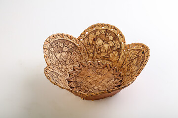 Natural wicker tableware for serving