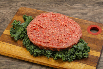 Raw beef burger cutlet for burger