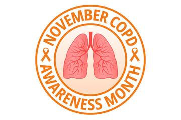 November copd awareness month flat vector illustration. A health design for banner, poster, web. Protection, healthcare, prevention concept.