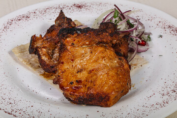 Grilled pork lion shashlik barbeque