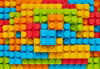 Multi-colored bricks background