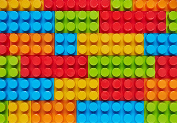 Multi-colored bricks background