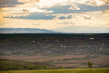 Beautiful scenic landscape over the hills