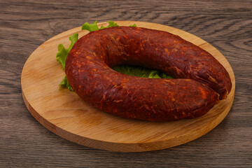 Krakowska sausage over the board