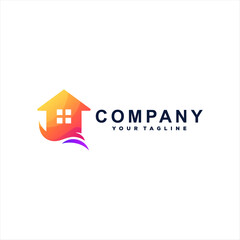 house color gradient logo design