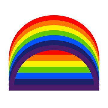 Colorful rainbow on a white background.