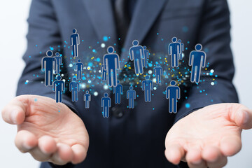 Unity group and teamwork concept digital