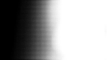 Dot white black pattern gradient texture background. Abstract pop art halftone and retro style.