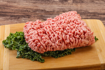 Raw pork minced meat for cooking