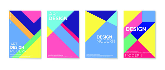 set of modern abstract with colorful background