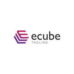 Ecube. Logo template.