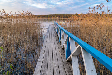 Russia. May 14, 2021. A warm May evening on the Sukhodolsky lake.
