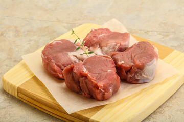 Raw pork tenderloin for cooking