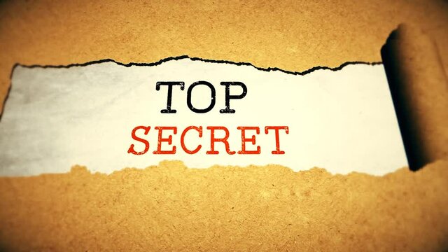 Top secret concept in which after tearing a paper got animated written word 'TOP SECRET'