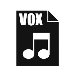 VOX Black File Icon, Flat Design Style