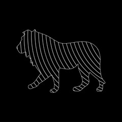 Fototapeta na wymiar Lines that forming an lion shape