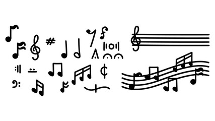 Music note handdrawn isolated on white background , Vector Illustration EPS 10