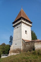 Fototapeta na wymiar The fortified church in Senereuș, Romania, 2020, September