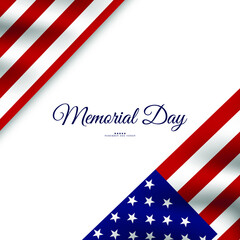 Memorial Day Remember and honor,  Vector illustration with USA flag.