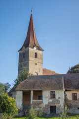 Fototapeta na wymiar Fortified Evangelical Church from Filitelnic, Romania, 2020, September