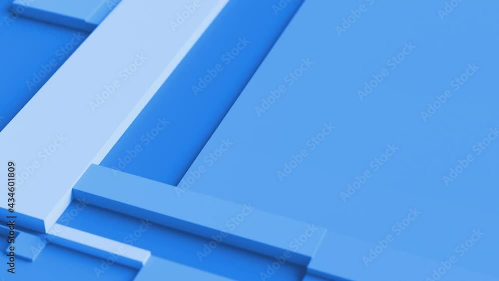 Aufkleber blue moving tessellated rectangular surface. abstract background with wobbling scaling fragmented ti